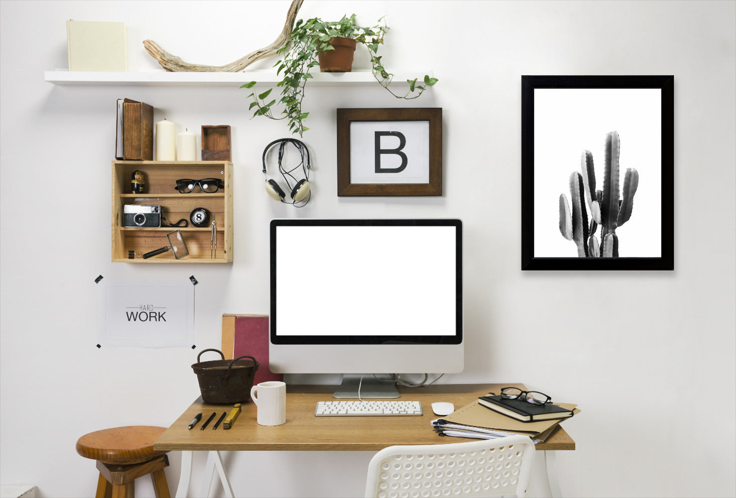 Cacti Bw By Sisi And Seb - Black Framed Print - Wall Art - Americanflat