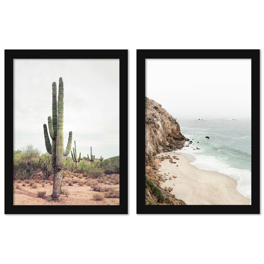 Desert Cactus by Sisi and Seb - 2 Piece Framed Print Set - Americanflat