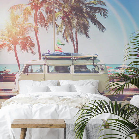 Peel & Stick Wall Mural - Retro Van By Sisi and Seb