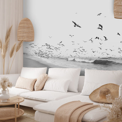 Peel & Stick Wall Mural - Birds Over Sea By Sisi and Seb