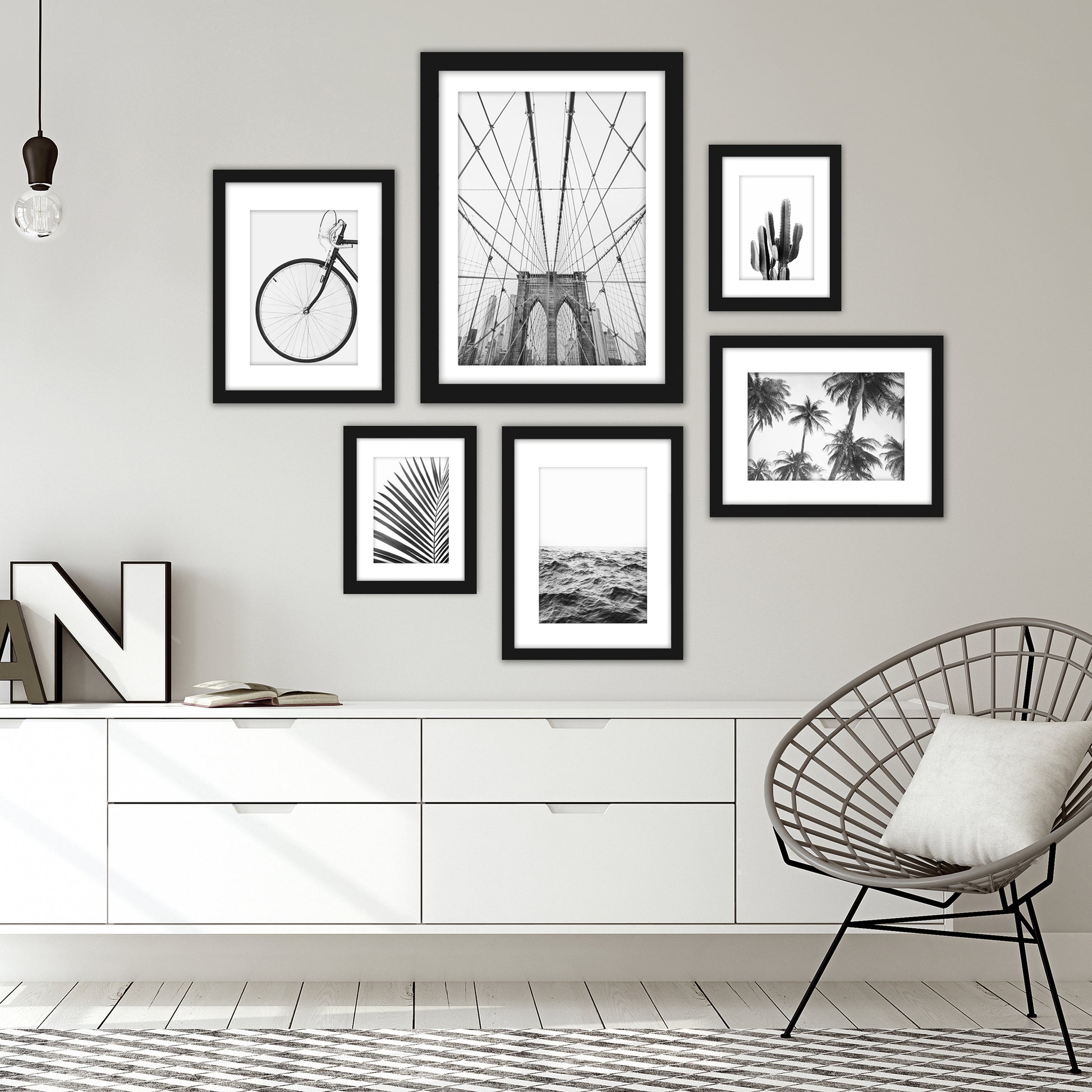 Black & White Photography - 6 Piece Framed Gallery Wall Set - Americanflat