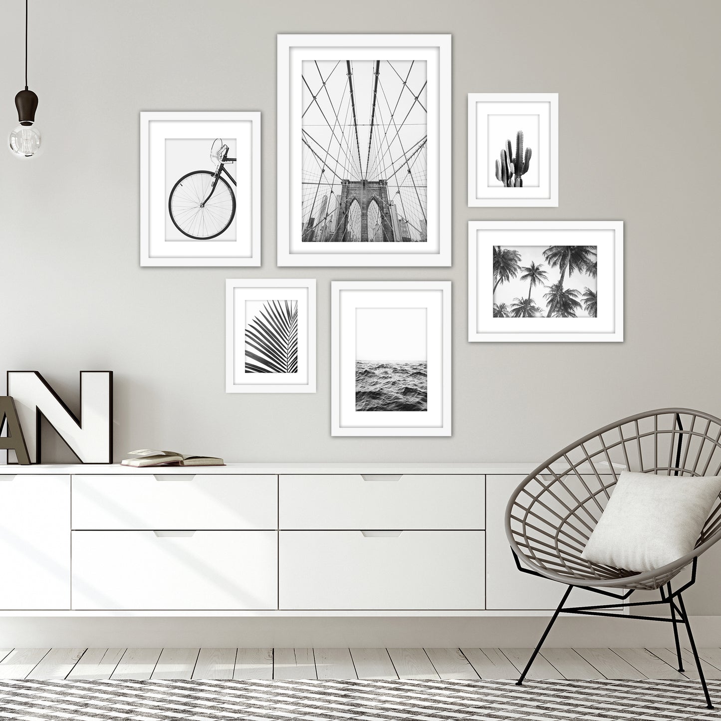 Black & White Photography - 6 Piece Framed Gallery Wall Set - Americanflat
