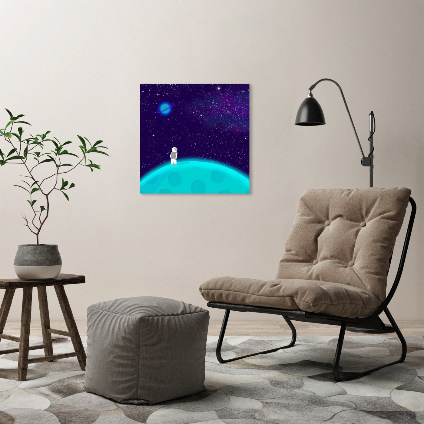 Astronaut By Ella Seymour Design - Wrapped Canvas - Wrapped Canvas - Americanflat
