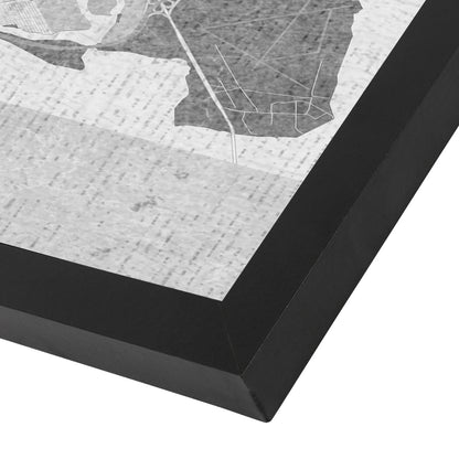 Map Of New York City In Grey By Blursbyai - Black Framed Print - Wall Art - Americanflat