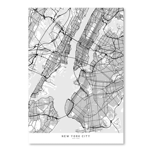 Map Of New York City In Scandinavian Style by Blursbyai - Art Print - Americanflat