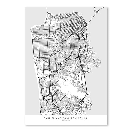 Scandinavian Map Of San Francisco by Blursbyai - Art Print - Americanflat