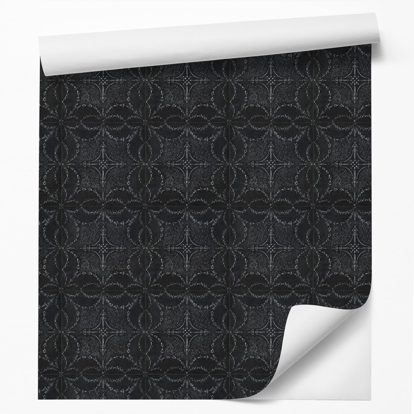 18' L x 24" W Peel & Stick Wallpaper Roll - Dark Victorian Tile by DecoWorks - Wallpaper - Americanflat