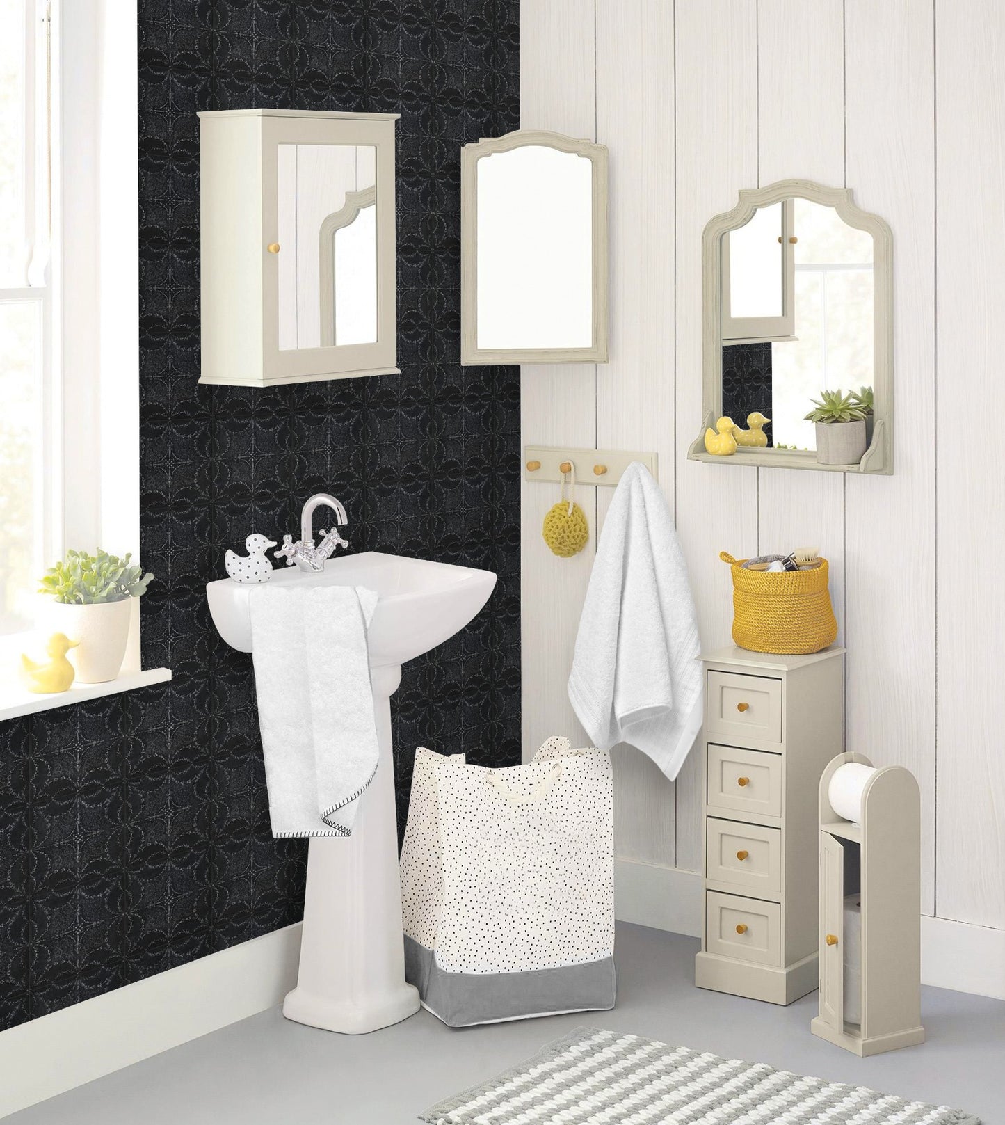 18' L x 24" W Peel & Stick Wallpaper Roll - Dark Victorian Tile by DecoWorks - Wallpaper - Americanflat