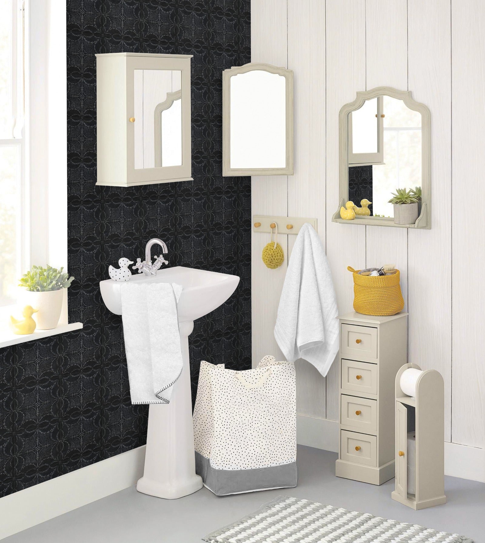18' L x 24" W Peel & Stick Wallpaper Roll - Dark Victorian Tile by DecoWorks - Wallpaper - Americanflat