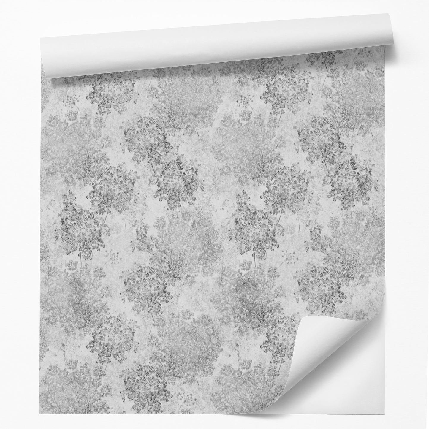 18' L x 24" W Peel & Stick Wallpaper Roll - Gray Spring Elder Flowers by DecoWorks - Wallpaper - Americanflat
