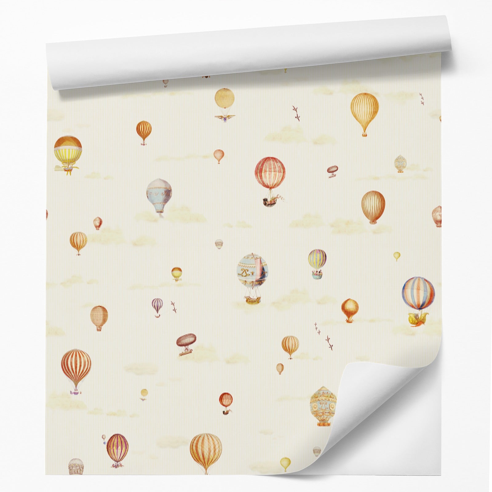 18' L x 24" W Peel & Stick Wallpaper Roll - Red Hot Air Balloons by DecoWorks - Wallpaper - Americanflat
