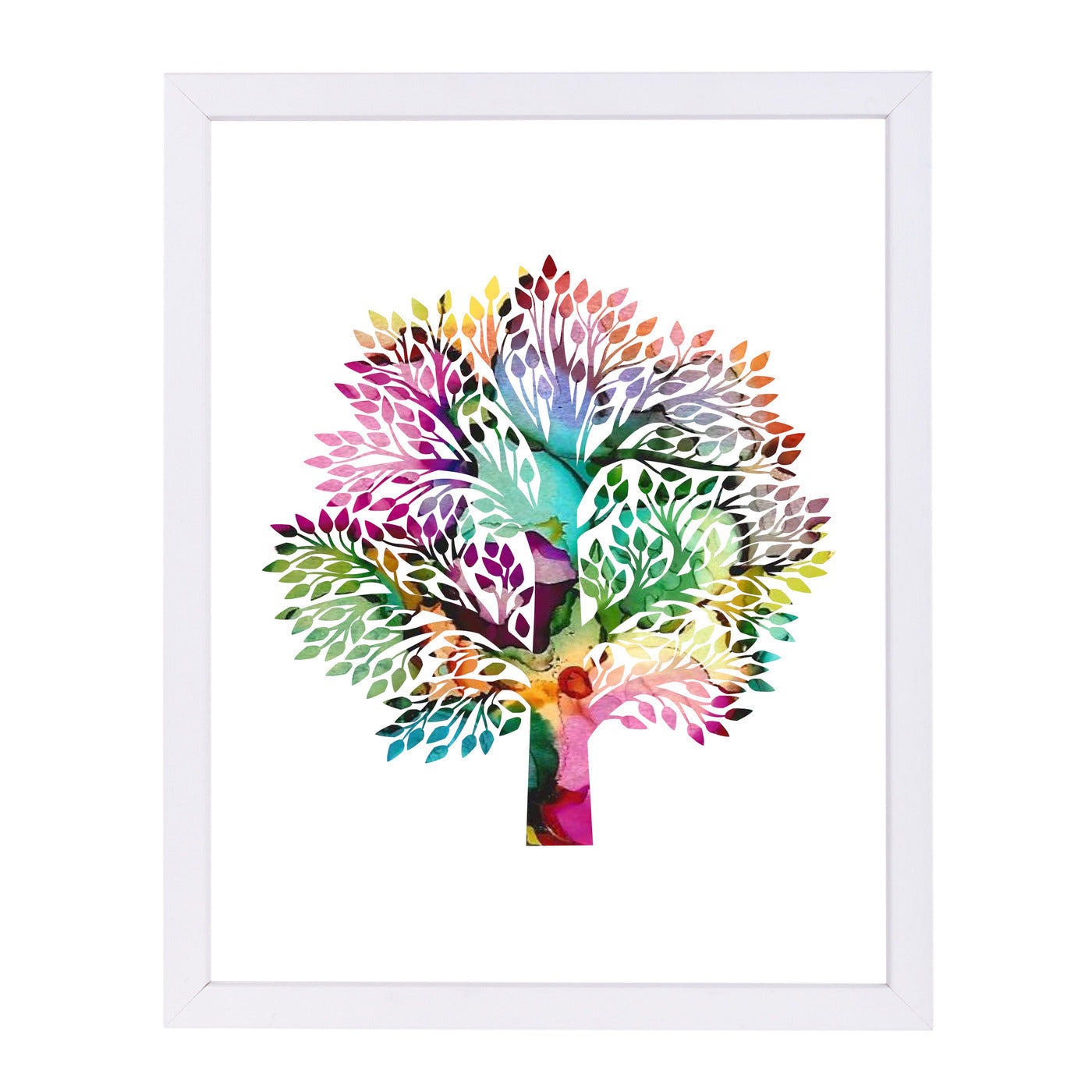 Watercolor Tree By Lisa Nohren - White Framed Print - Wall Art - Americanflat