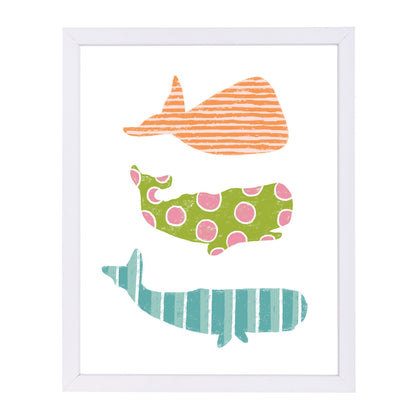 Whales By Lisa Nohren - White Framed Print - Wall Art - Americanflat