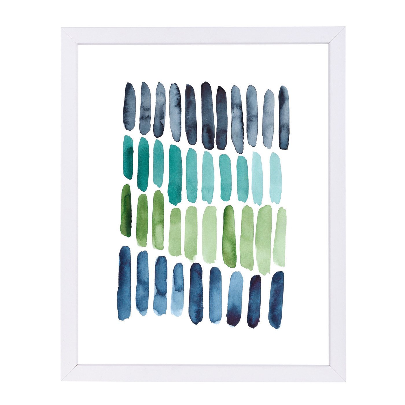 Blue Green Strokes By Lisa Nohren - Framed Print - Americanflat