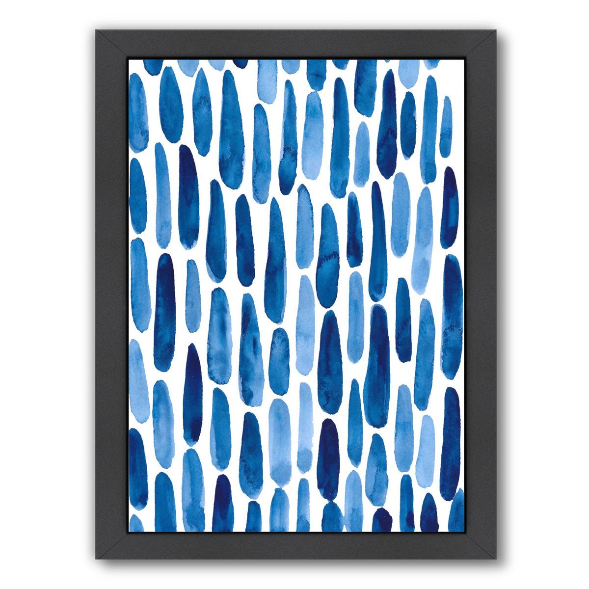 Blue Strokes By Lisa Nohren - Black Framed Print - Wall Art - Americanflat
