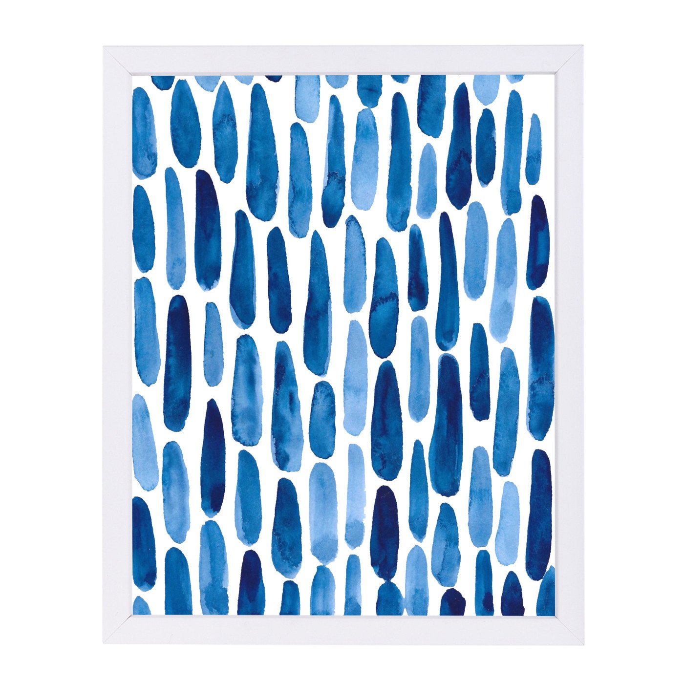 Blue Strokes By Lisa Nohren - Framed Print - Americanflat