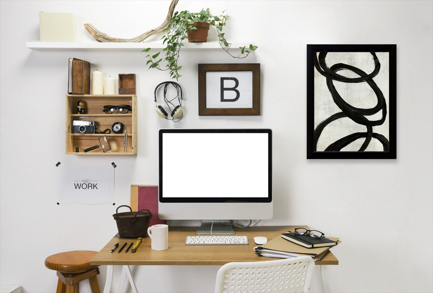 Loops V By Chaos & Wonder Design - Black Framed Print - Wall Art - Americanflat