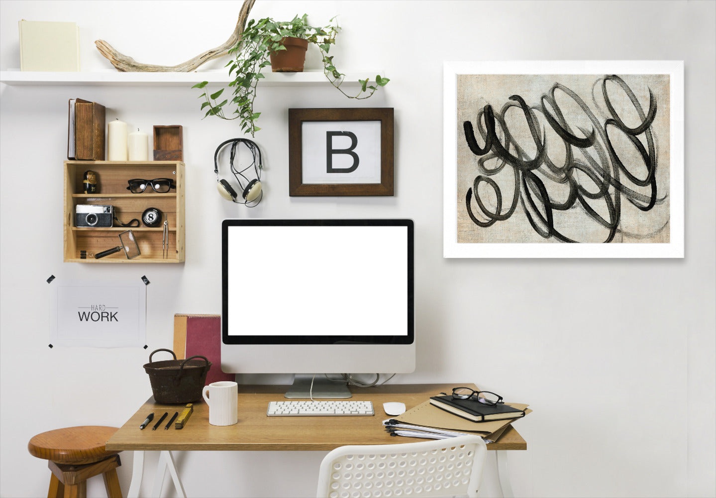 Study By Chaos & Wonder Design - White Framed Print - Wall Art - Americanflat