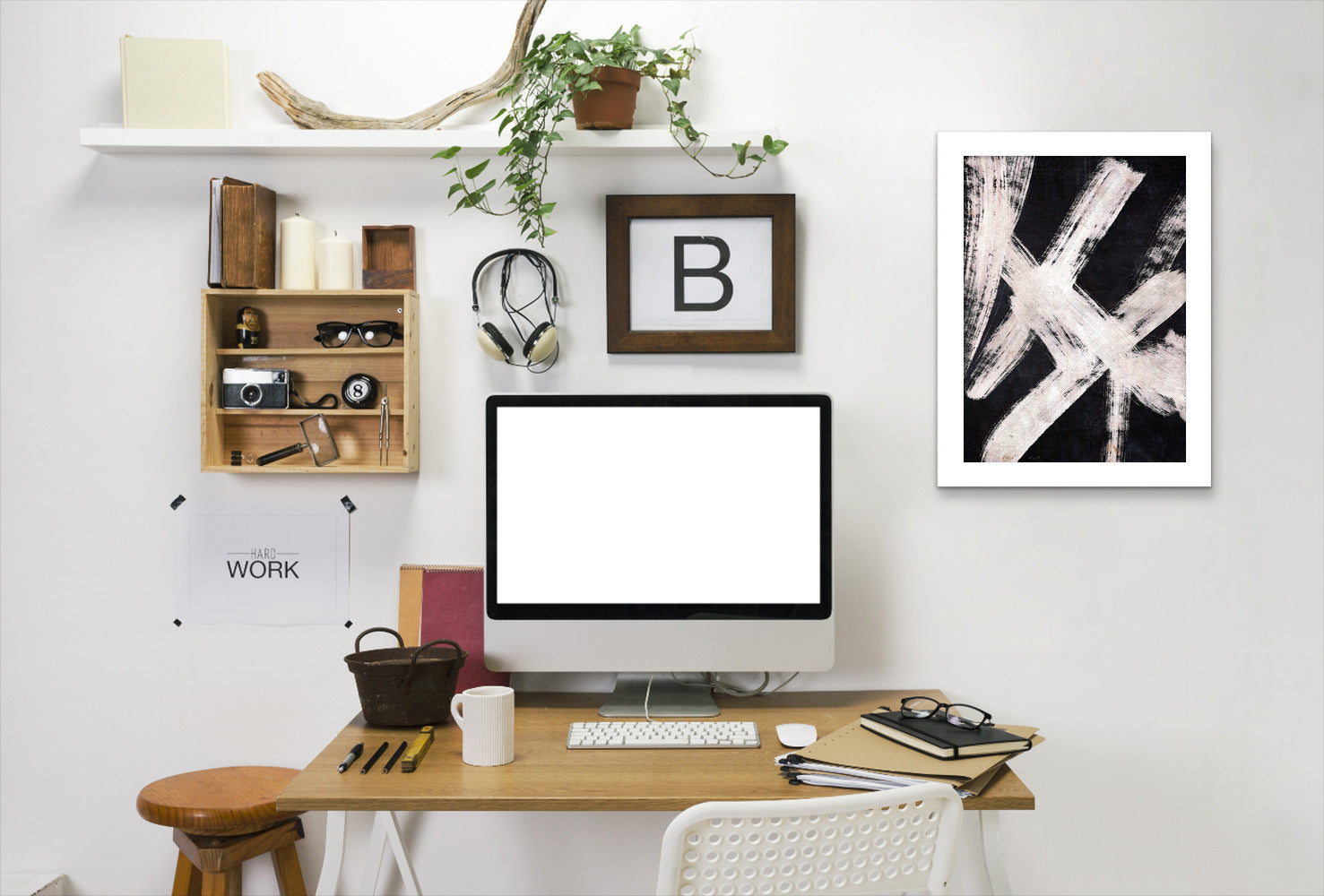 Falling Abstract By Chaos & Wonder Design - White Framed Print - Wall Art - Americanflat