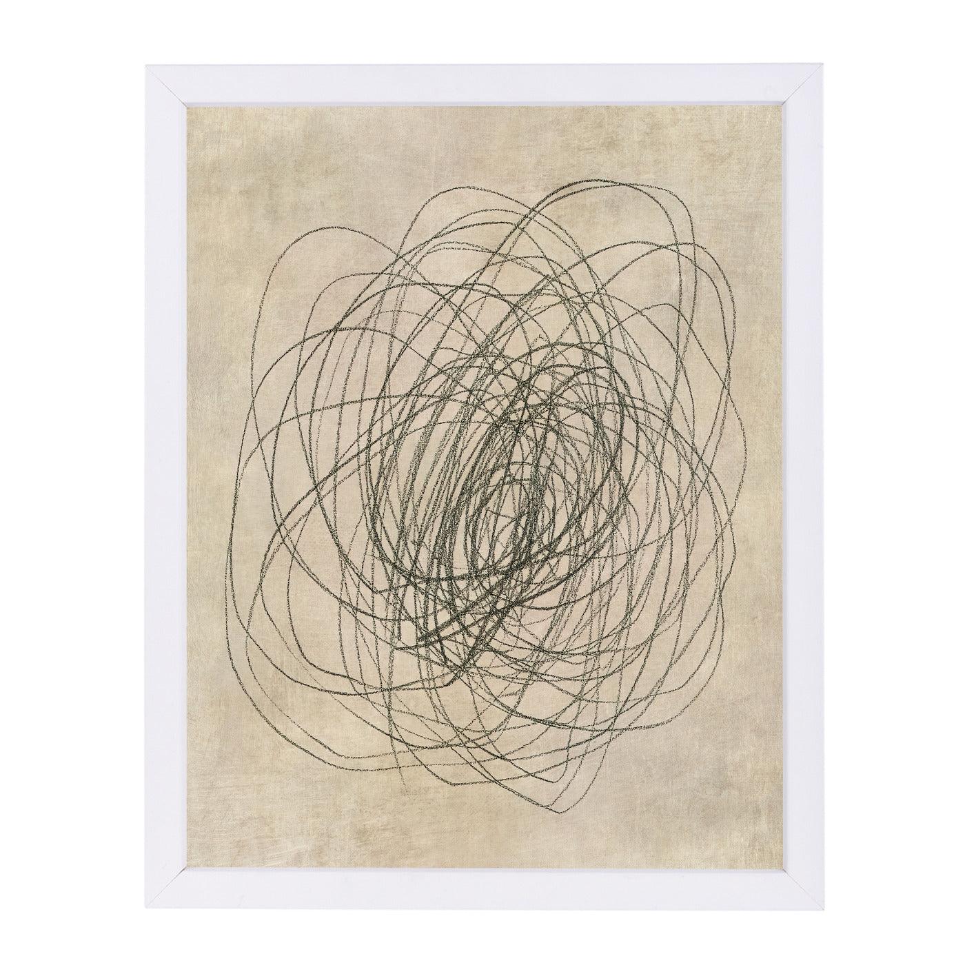 Scribble Rose By Chaos & Wonder Design - White Framed Print - Wall Art - Americanflat