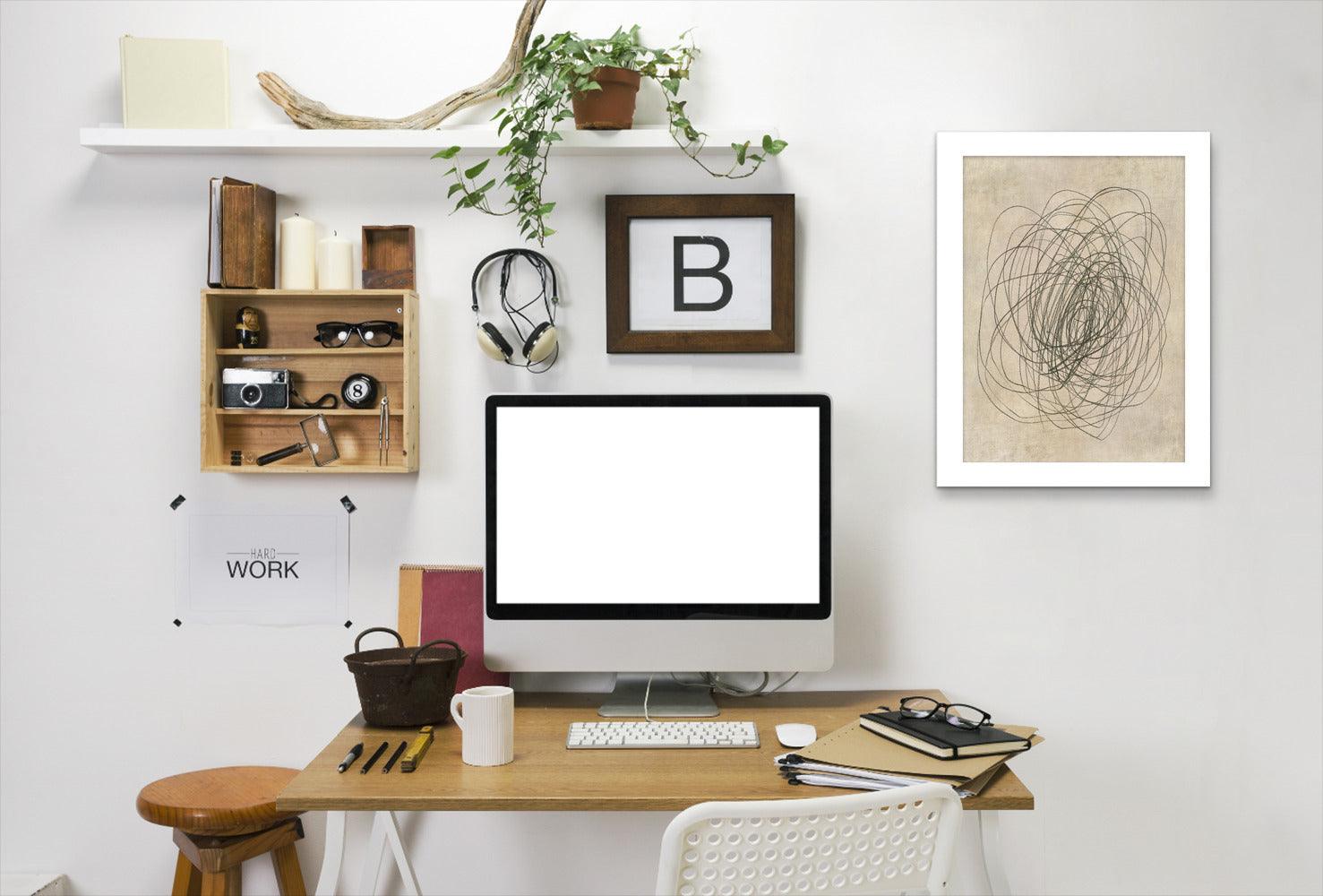 Scribble Rose By Chaos & Wonder Design - White Framed Print - Wall Art - Americanflat