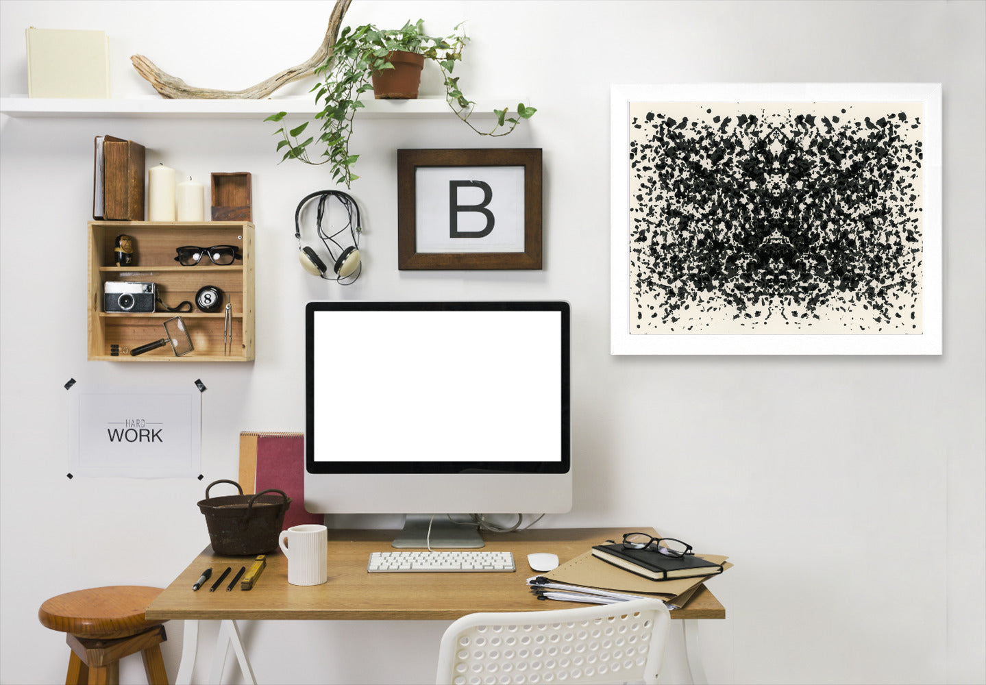 Ink Blots Iii Master Layer By Chaos & Wonder Design - White Framed Print - Wall Art - Americanflat