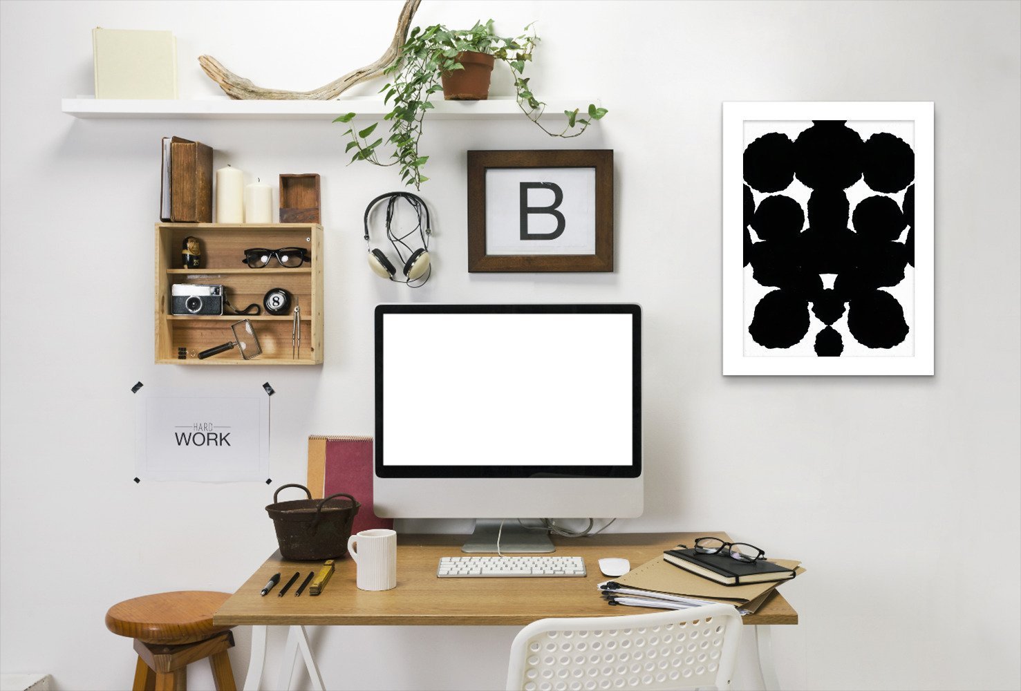 Black Mirror Blots By Chaos & Wonder Design - White Framed Print - Wall Art - Americanflat