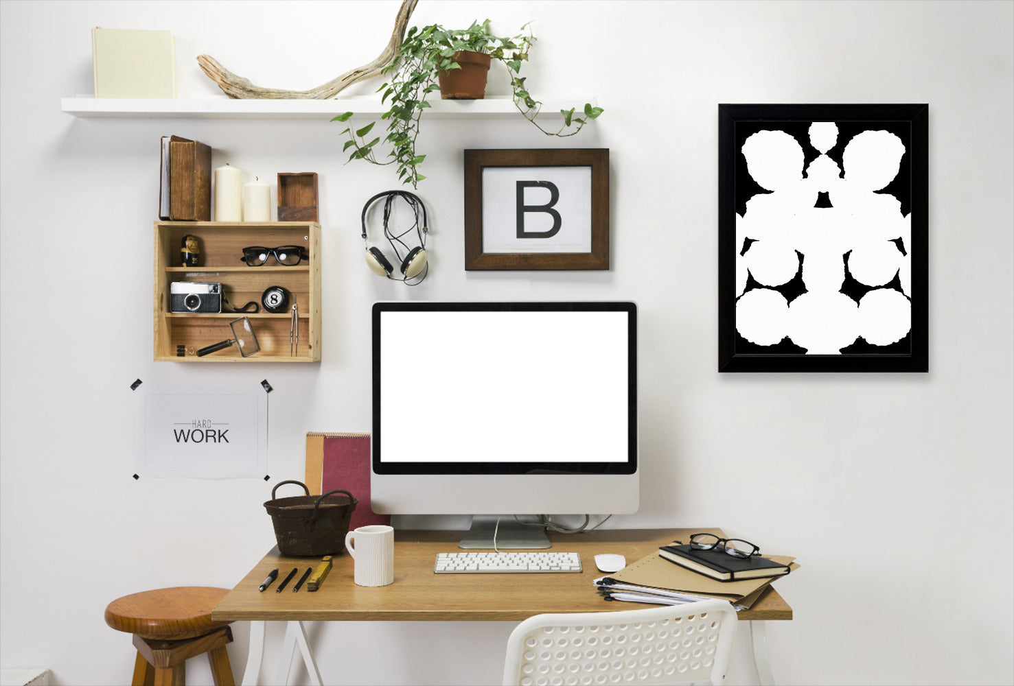White Mirror Blots By Chaos & Wonder Design - Black Framed Print - Wall Art - Americanflat
