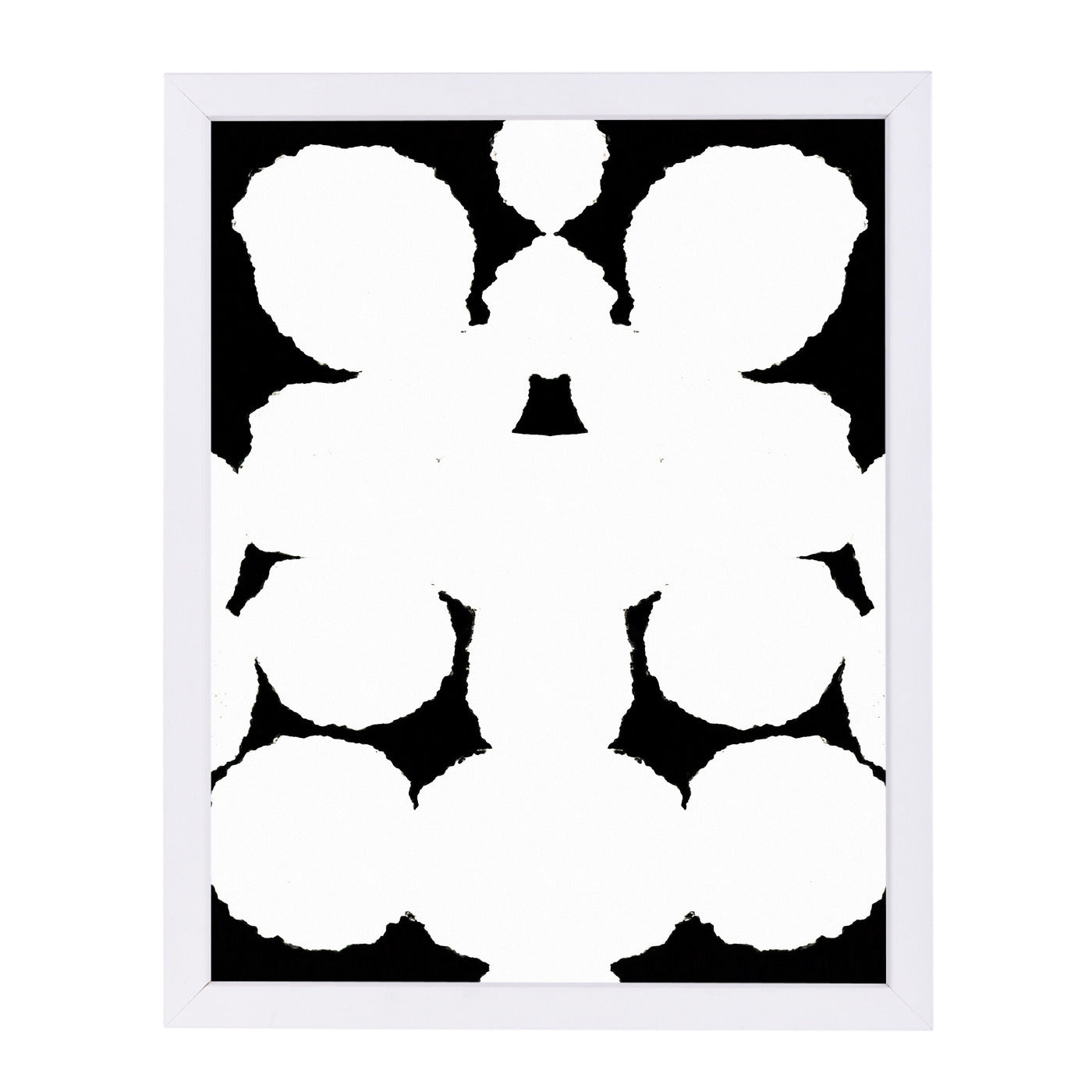 White Mirror Blots By Chaos & Wonder Design - White Framed Print - Wall Art - Americanflat