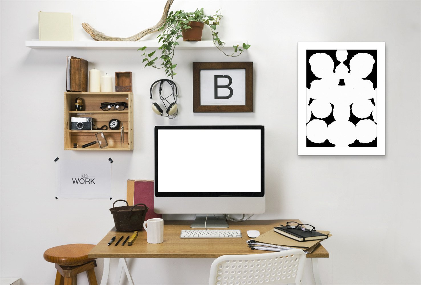 White Mirror Blots By Chaos & Wonder Design - Framed Print - Americanflat