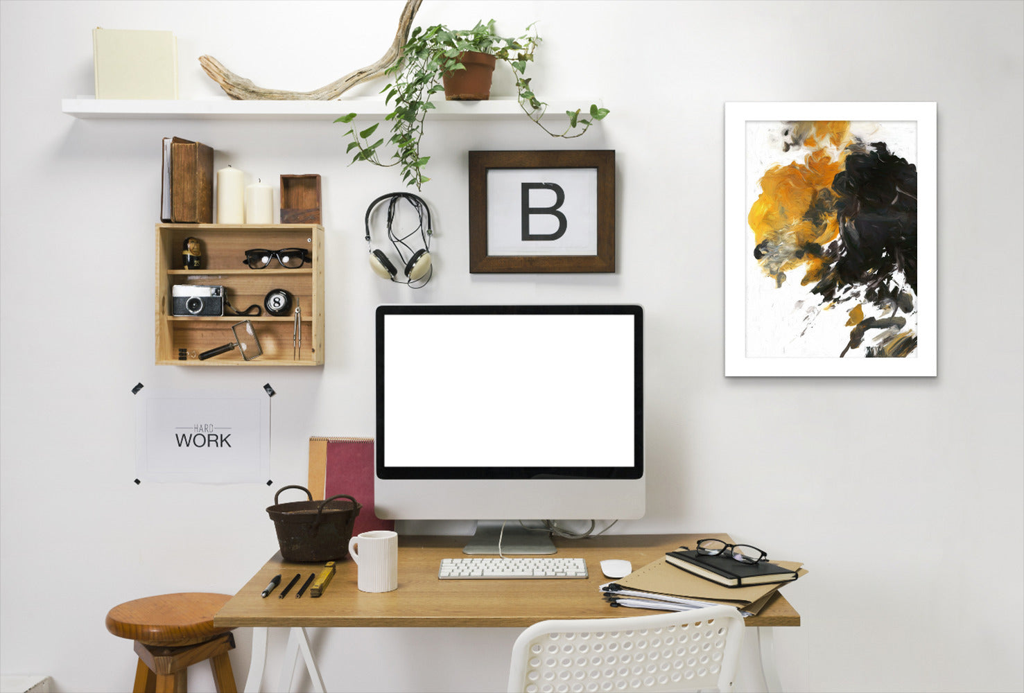Palette Abstract By Chaos & Wonder Design - White Framed Print - Wall Art - Americanflat