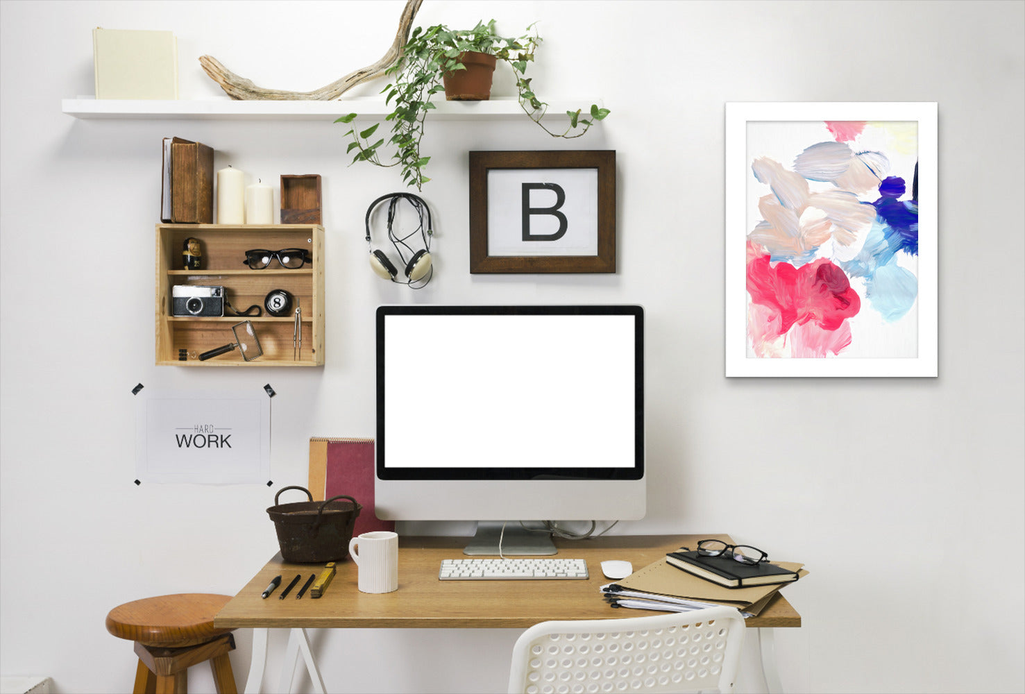 Pastel Abstract Ii By Chaos & Wonder Design - White Framed Print - Wall Art - Americanflat