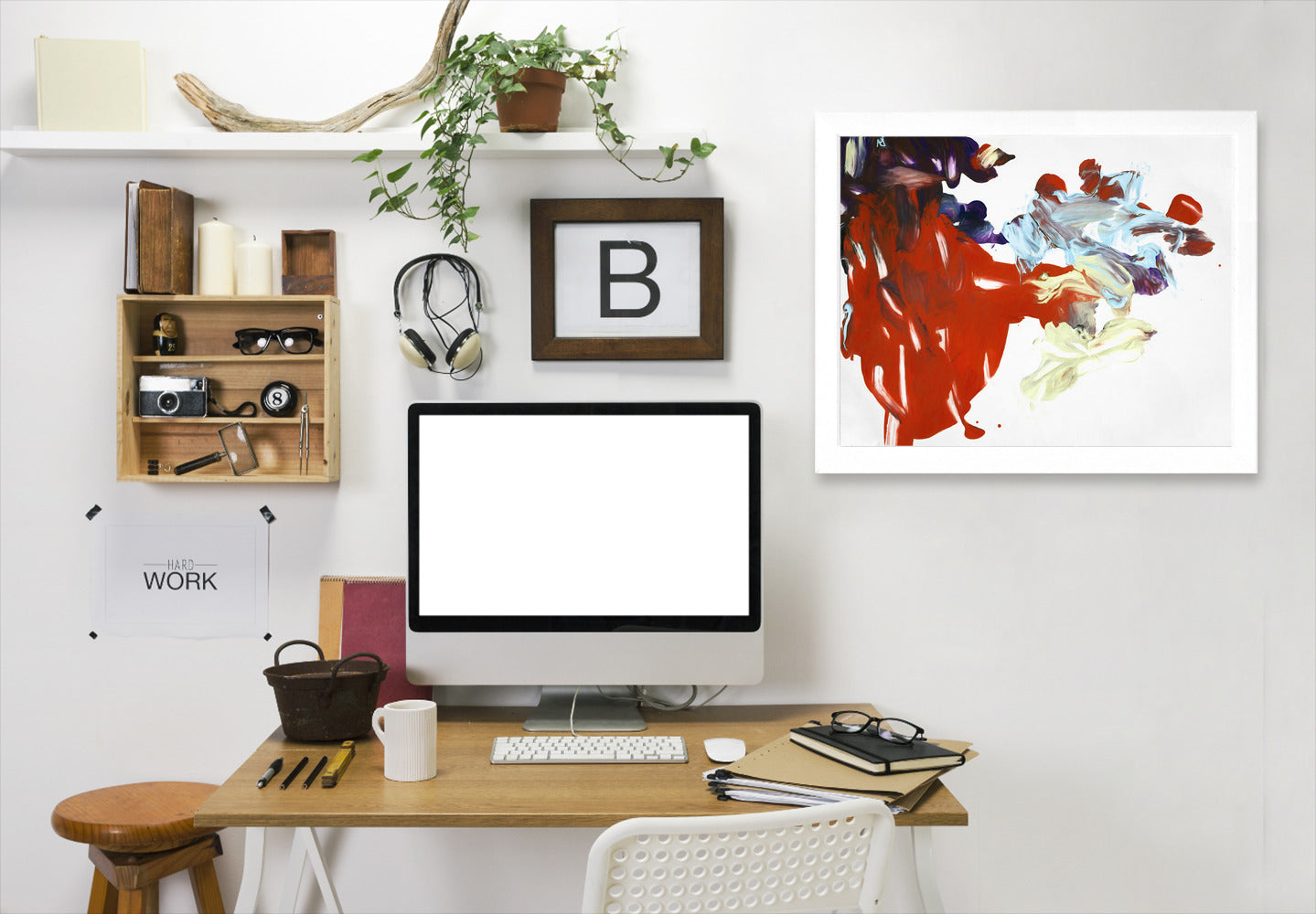 Palette Abstract Viii By Chaos & Wonder Design - White Framed Print - Wall Art - Americanflat