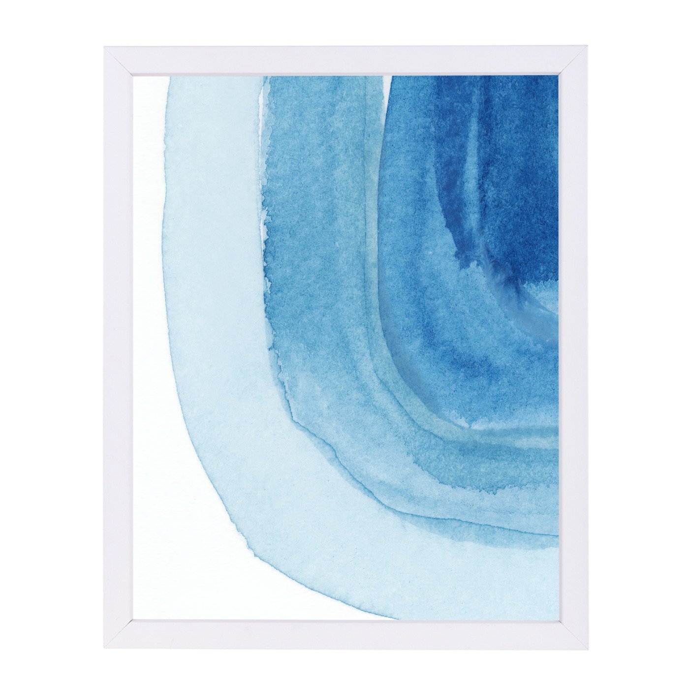 Blue Curves By Chaos & Wonder Design - White Framed Print - Wall Art - Americanflat