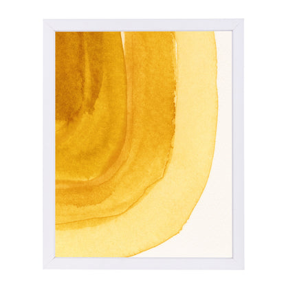 Yellow Curves By Chaos & Wonder Design - White Framed Print - Wall Art - Americanflat
