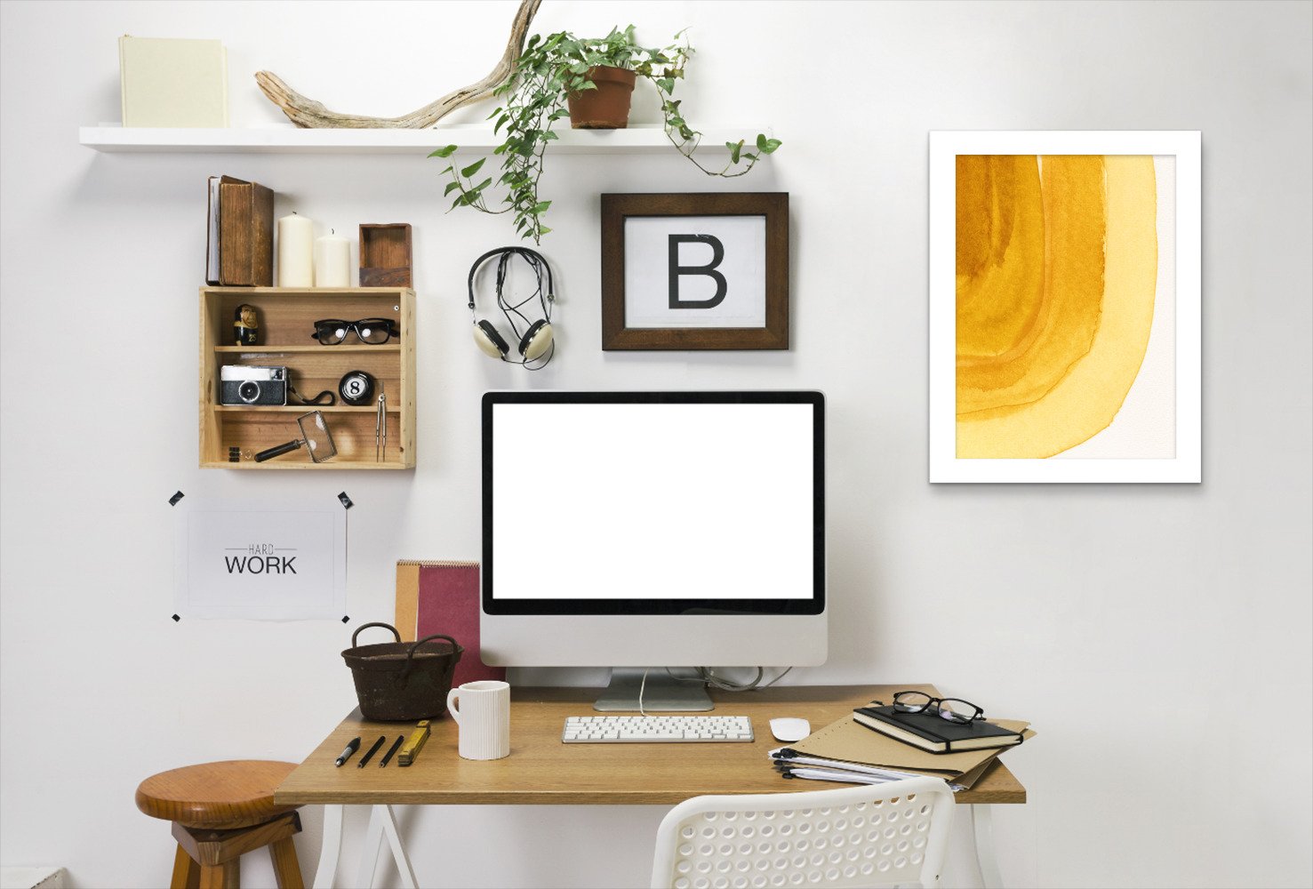 Yellow Curves By Chaos & Wonder Design - Framed Print - Americanflat