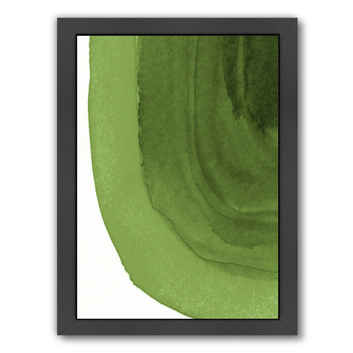 Green Curves By Chaos & Wonder Design - Black Framed Print - Wall Art - Americanflat