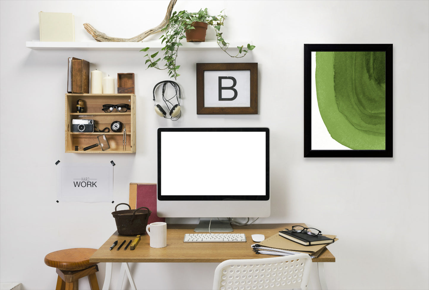 Green Curves By Chaos & Wonder Design - Black Framed Print - Wall Art - Americanflat