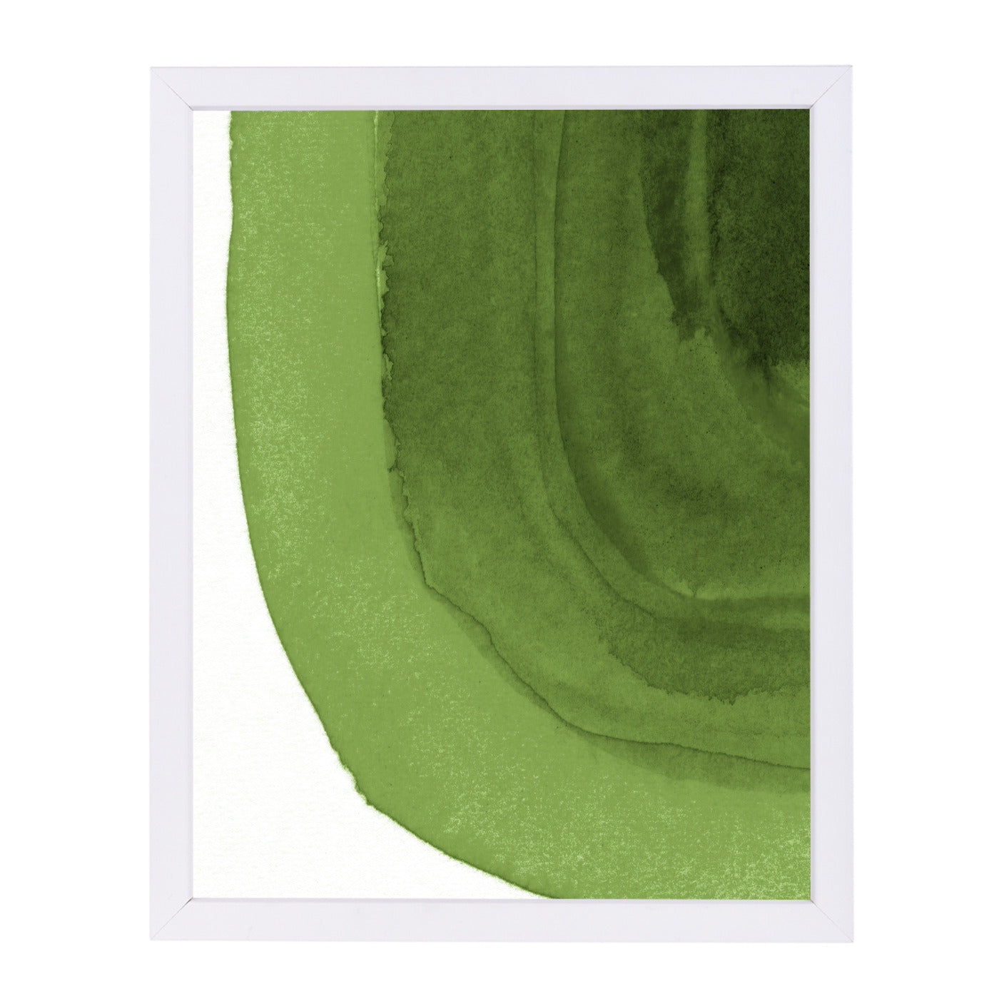 Green Curves By Chaos & Wonder Design - White Framed Print - Wall Art - Americanflat