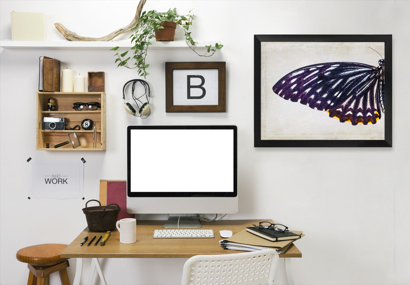 Purple Butterfly I By Chaos & Wonder Design - Black Framed Print - Wall Art - Americanflat
