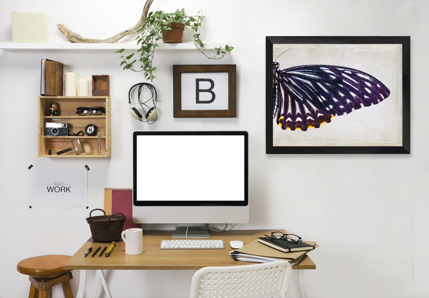 Purple Butterfly Ii By Chaos & Wonder Design - Black Framed Print - Wall Art - Americanflat