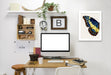 Blue Gold Butterfly I By Chaos & Wonder Design - White Framed Print - Wall Art - Americanflat
