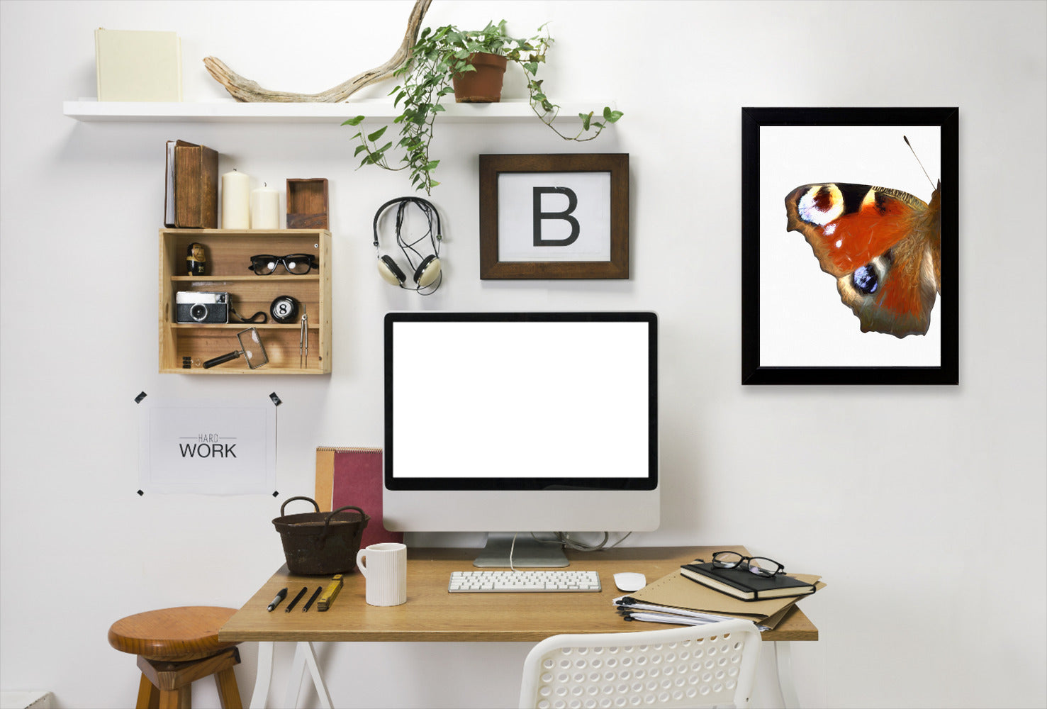 Peacock Butterfly Wing I By Chaos & Wonder Design - Black Framed Print - Wall Art - Americanflat