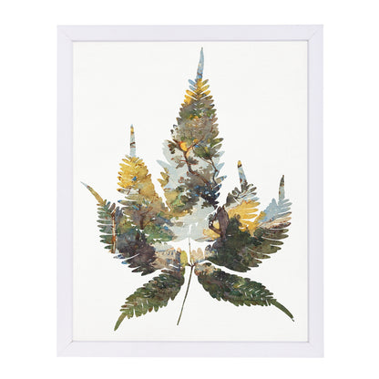 Leaf Collage I By Chaos & Wonder Design - White Framed Print - Wall Art - Americanflat