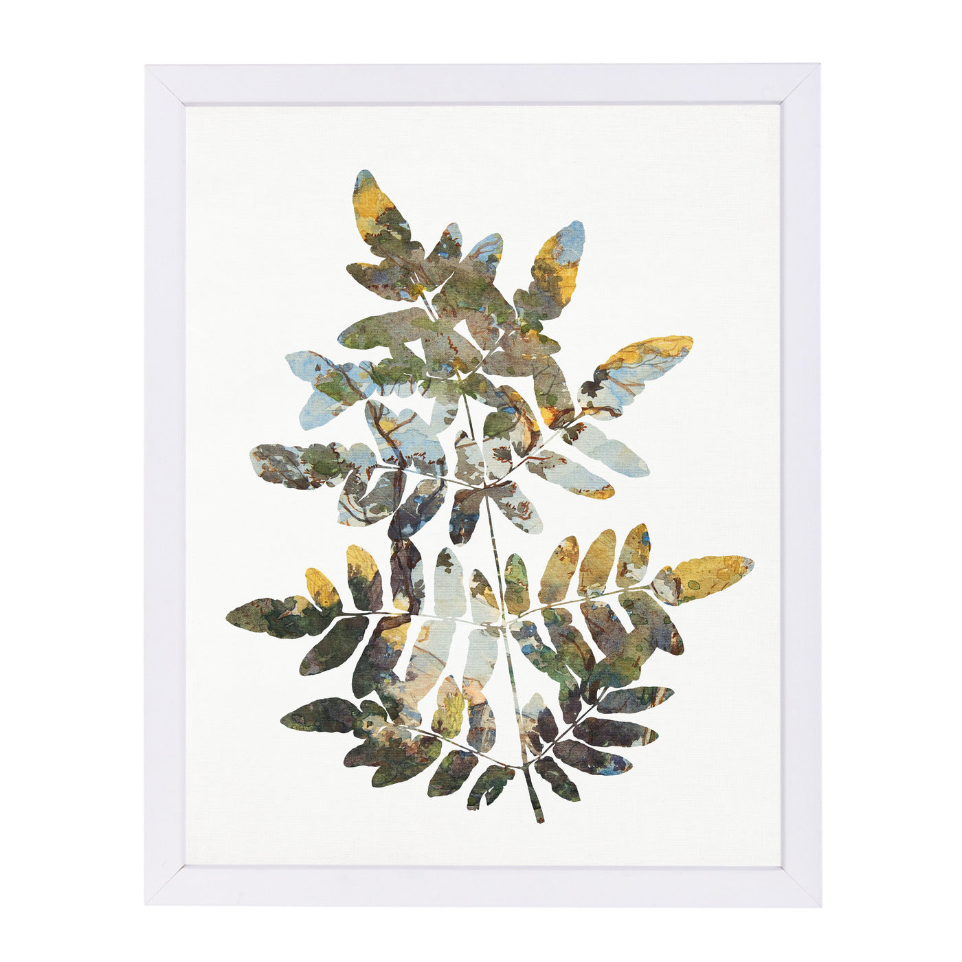 Leaf Collage Ii By Chaos & Wonder Design - White Framed Print - Wall Art - Americanflat