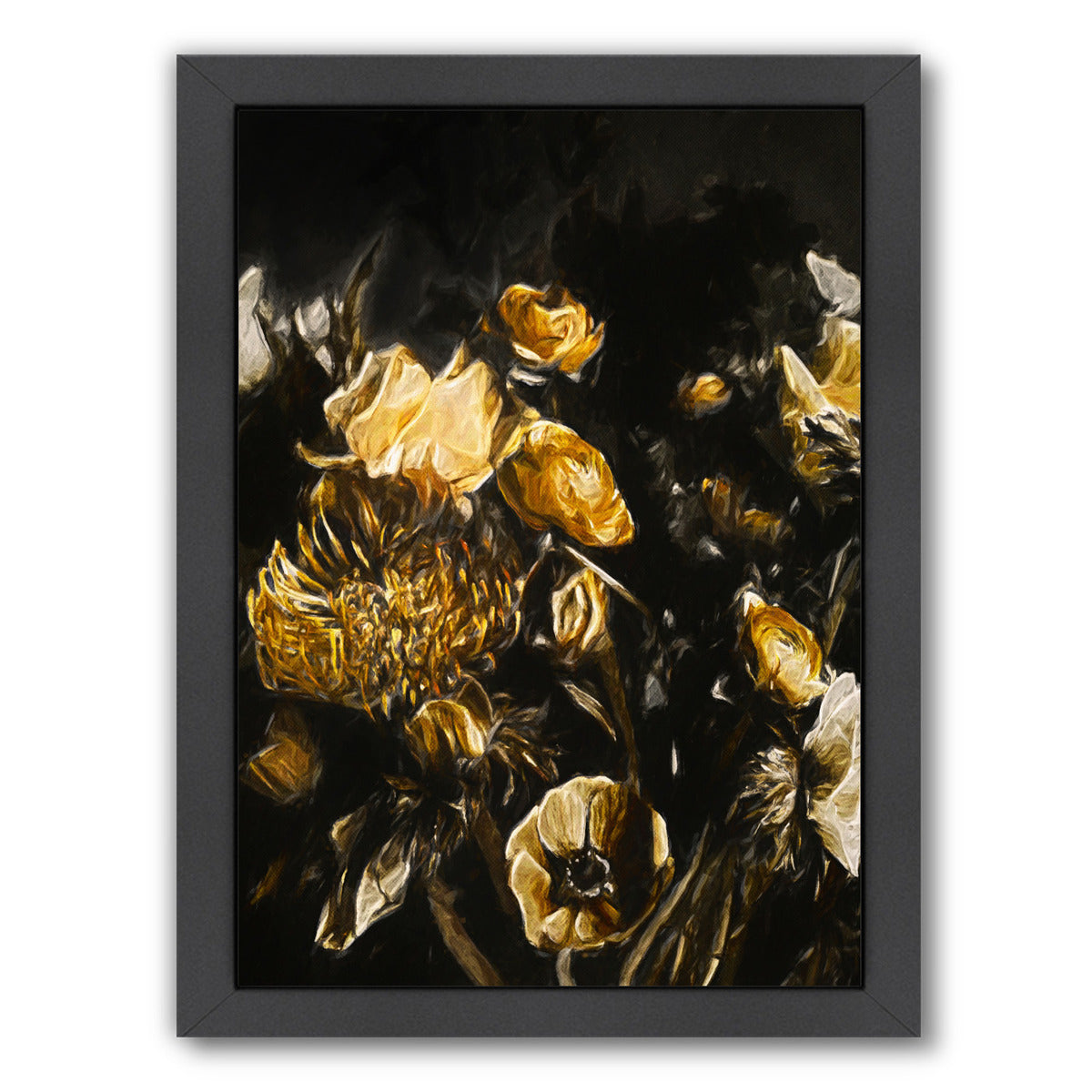 Dark Floral Ii By Chaos & Wonder Design - Black Framed Print - Wall Art - Americanflat