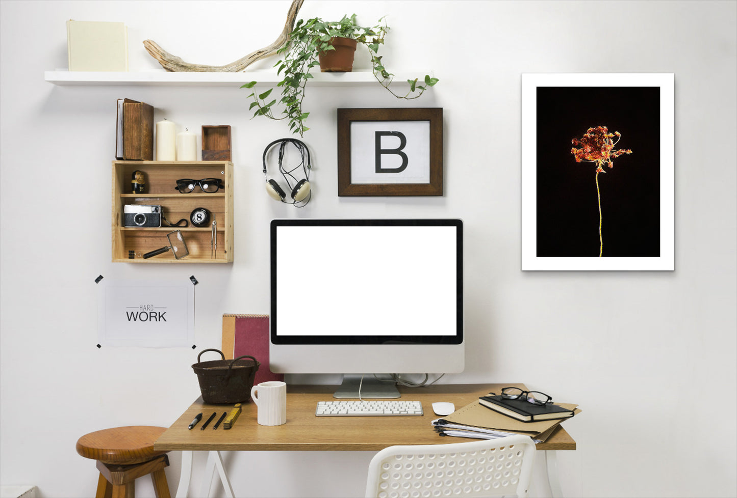 Dark Botanical Ii Master Layer By Chaos & Wonder Design - White Framed Print - Wall Art - Americanflat