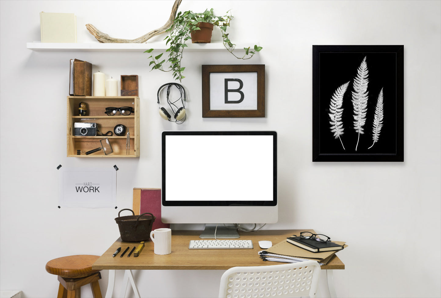 Swirl Ferns I By Chaos & Wonder Design - Black Framed Print - Wall Art - Americanflat