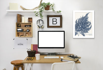 Blue Fern I By Chaos & Wonder Design - White Framed Print - Wall Art - Americanflat