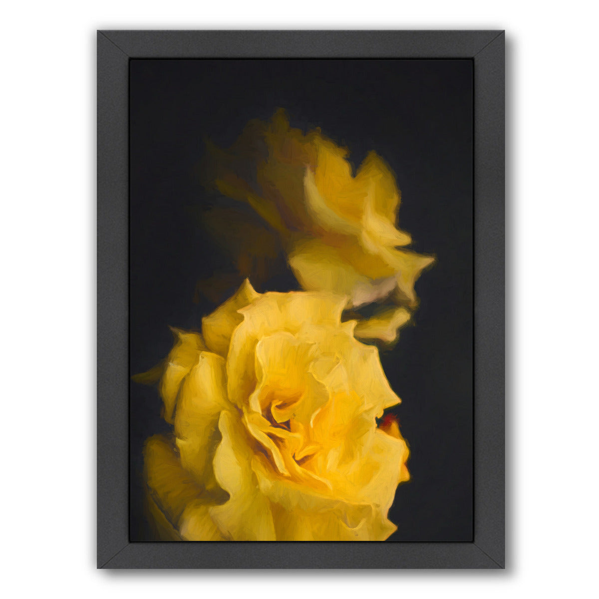 Yellow Roses By Chaos & Wonder Design - Black Framed Print - Wall Art - Americanflat